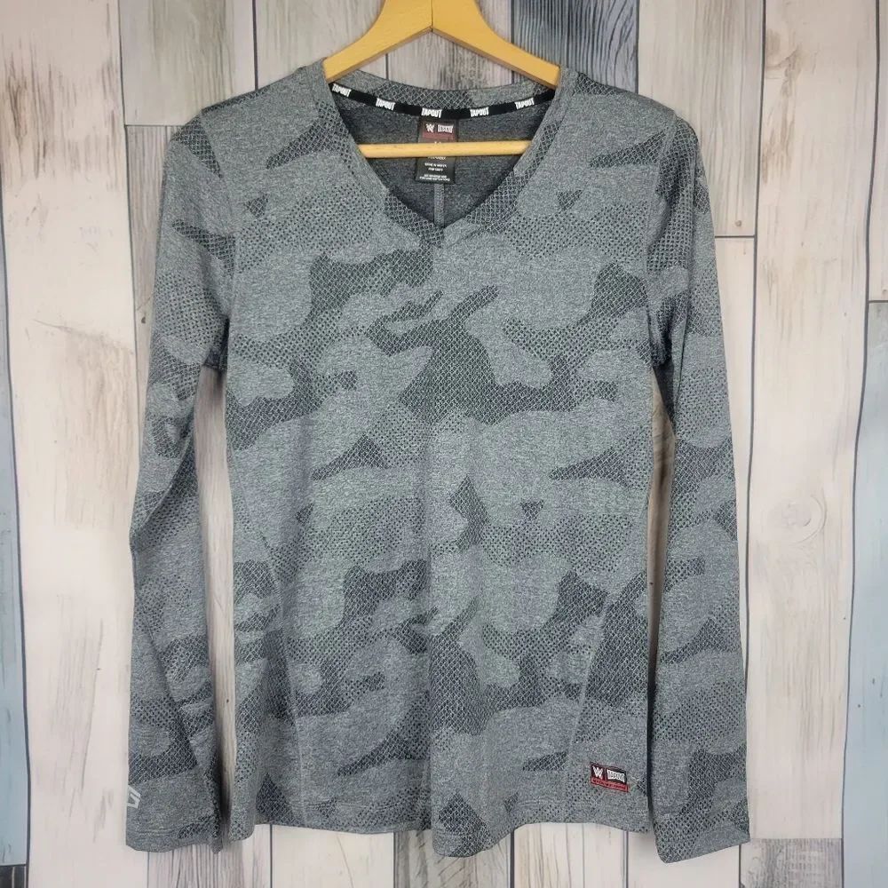 Tapout Black Gray Camo Long Sleeve Shirt Size Medium